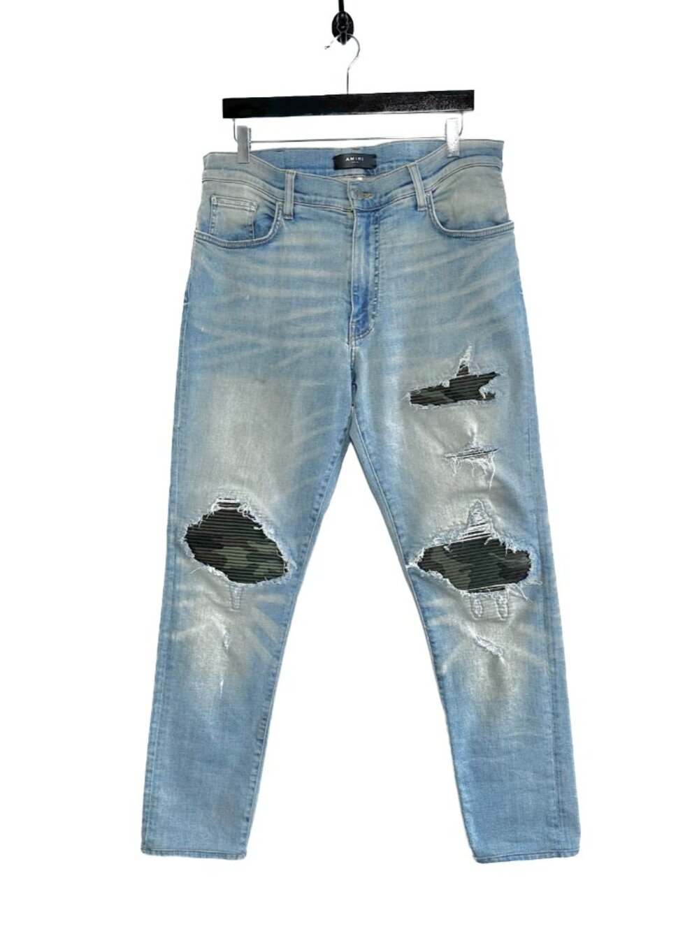 Amiri MX1 Washed Out Blue Camouflage Jeans